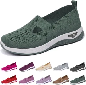Orthopedic Walking Shoes for Women,2025 New Orthowalkway Womens Shoes,Woven Orthopedic Breathable Walking Sneaker Non-Slip Arch Support Slip on Shoes
