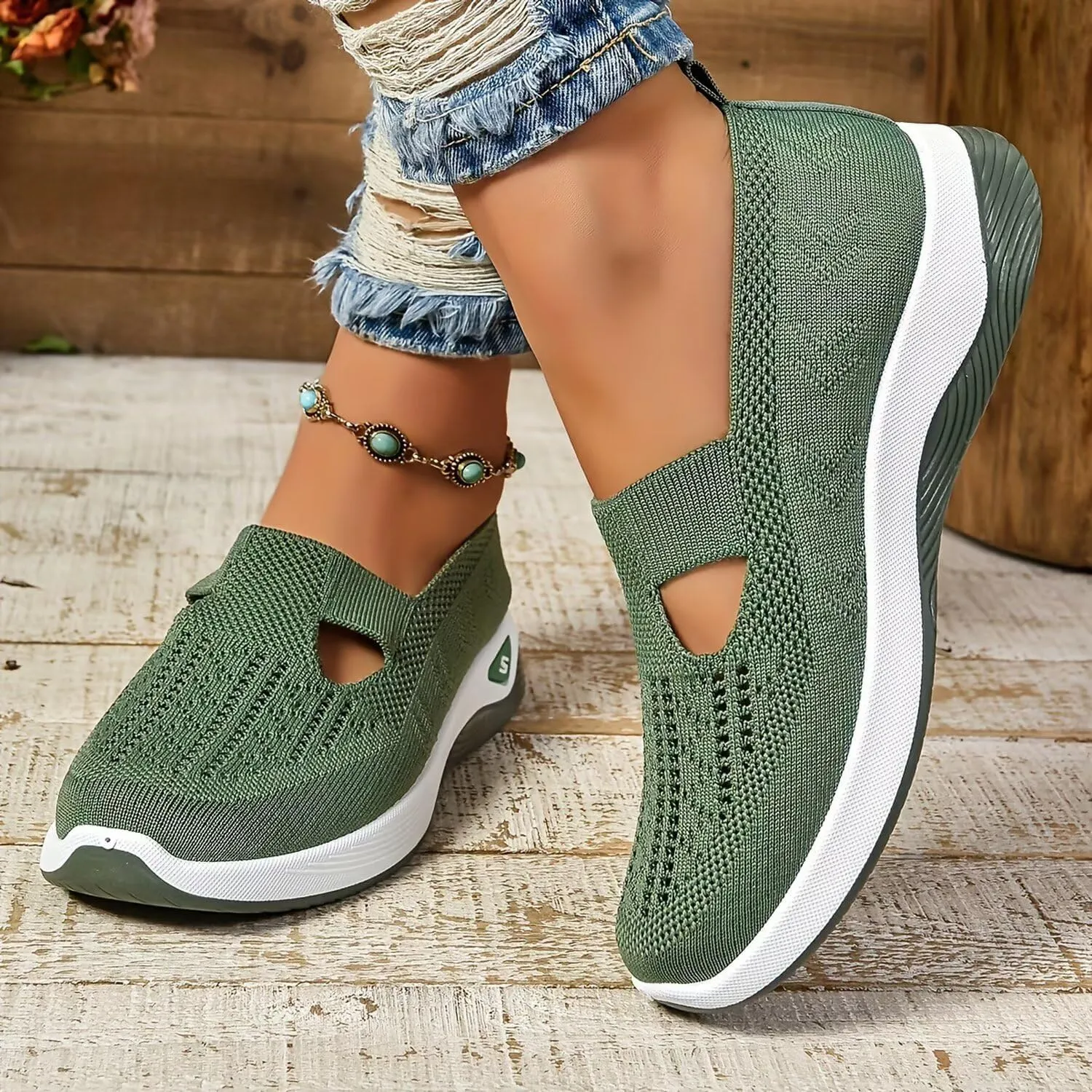 Orthopedic Walking Shoes for Women,2025 New Orthowalkway Womens Shoes,Woven Orthopedic Breathable Walking Sneaker Non-Slip Arch Support Slip on Shoes