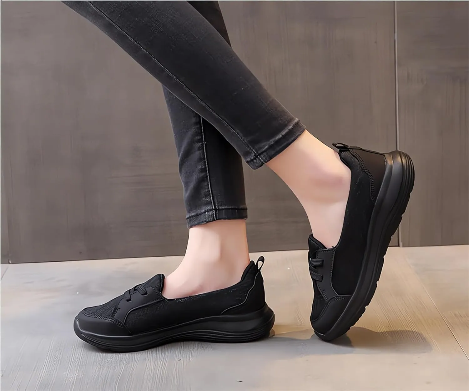 Orthopedic Womens Breathable Slip on Arch Support Non-Slip Shoes on The Go 2024 Comfort Loafers Flats Wide Width Fit Walking Slip-Ins Sneakers Boat Shoes