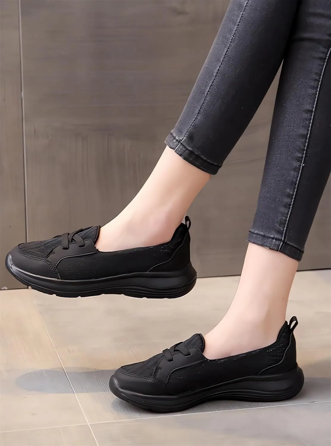 Orthopedic Womens Breathable Slip on Arch Support Non-Slip Shoes on The Go 2024 Comfort Loafers Flats Wide Width Fit Walking Slip-Ins Sneakers Boat Shoes