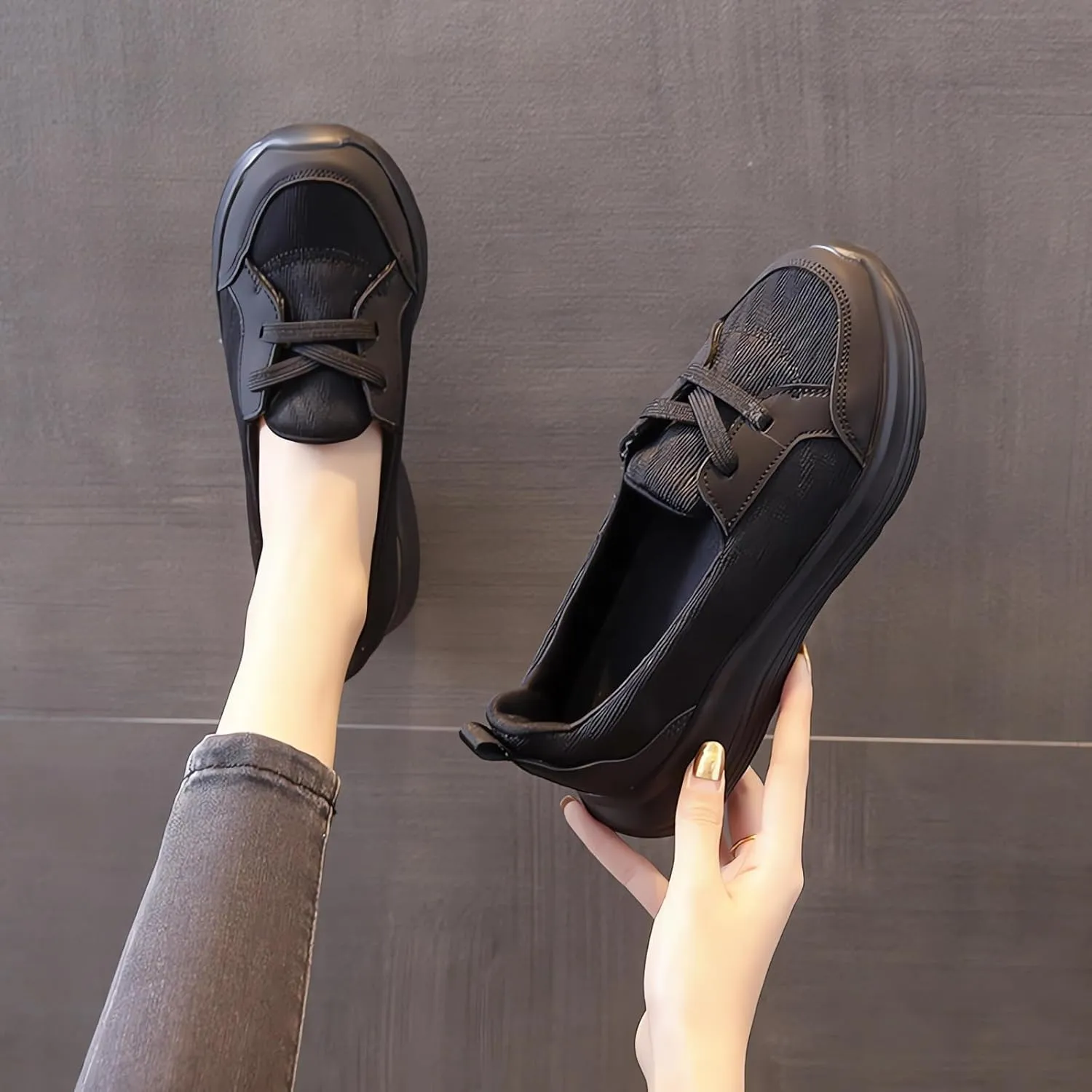 Orthopedic Womens Breathable Slip on Arch Support Non-Slip Shoes on The Go 2024 Comfort Loafers Flats Wide Width Fit Walking Slip-Ins Sneakers Boat Shoes