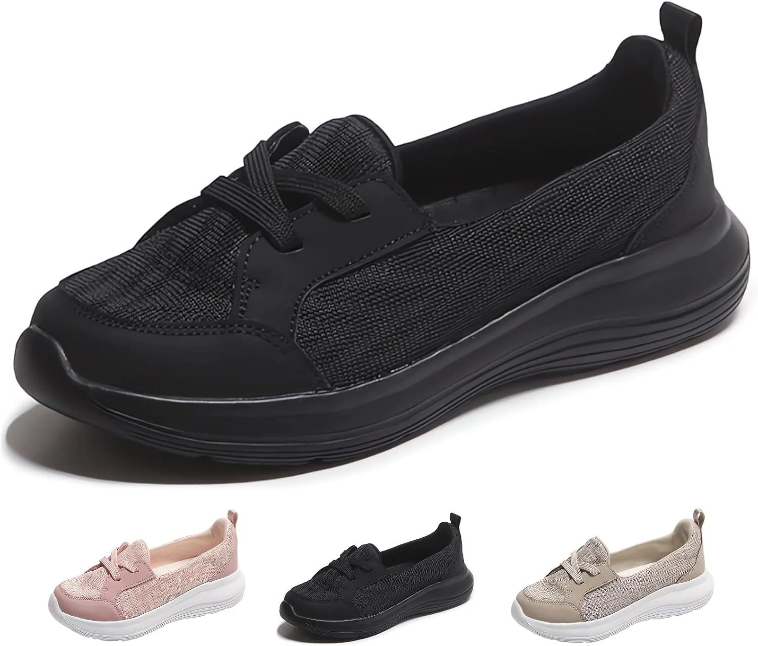Orthopedic Womens Breathable Slip on Arch Support Non-Slip Shoes on The Go 2024 Comfort Loafers Flats Wide Width Fit Walking Slip-Ins Sneakers Boat Shoes