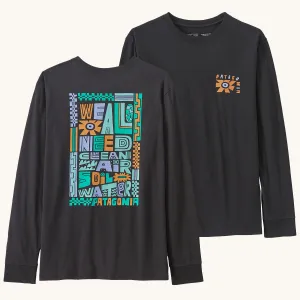 Patagonia Kids Long Sleeve Regenerative Organic Cotton Graphic T-shirt - Ink Black