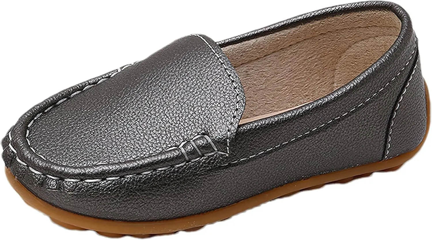 rismart Unisex Kids Slip on Loafers for Boys Girls School Casual Dress Flat Shoes