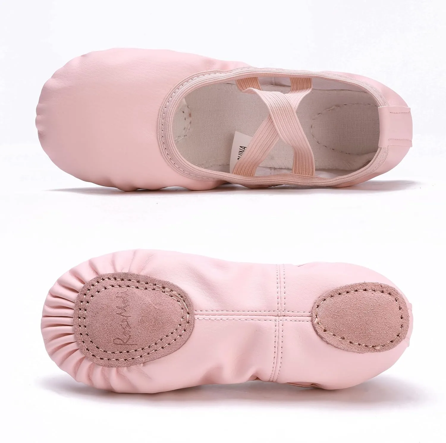 RoseMoli Ballet Shoes for Girls/Toddlers/Kids/Women, Leather Yoga Shoes/Ballet Slippers for Dancing