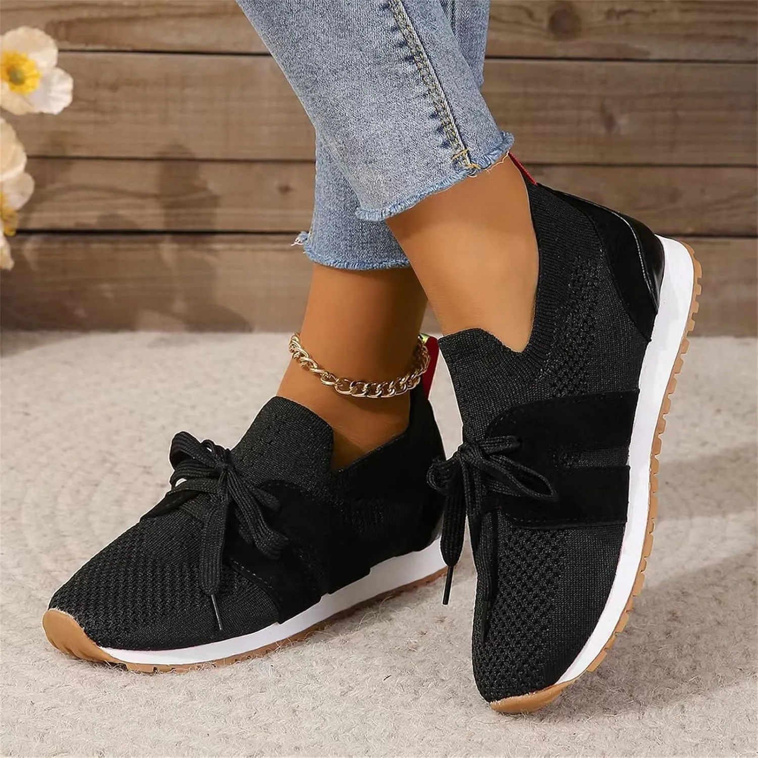Running Shoes For Women Slip On Walking Shoes Lightweight Gym Workout Mesh Tennis Shoes Breathable Fashion Sneakers