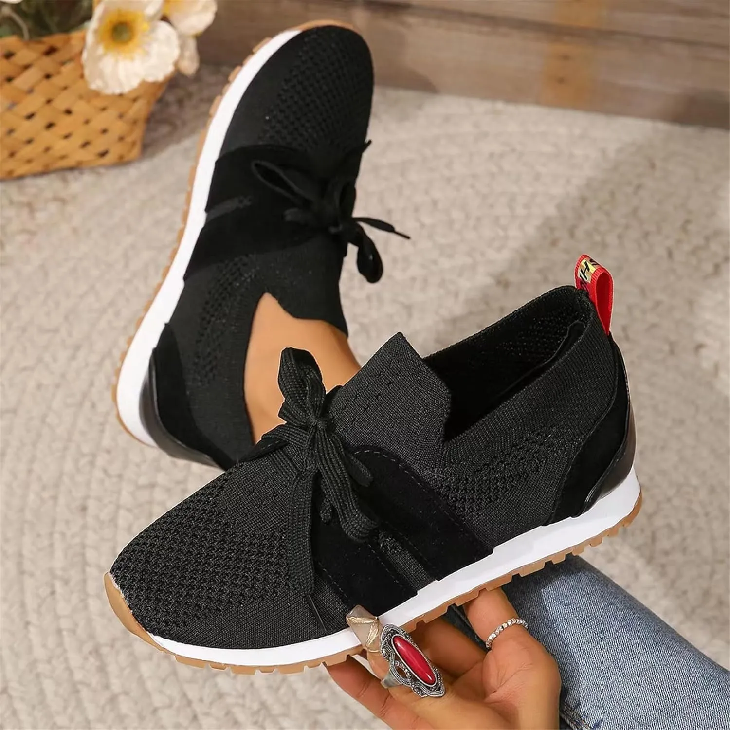 Running Shoes For Women Slip On Walking Shoes Lightweight Gym Workout Mesh Tennis Shoes Breathable Fashion Sneakers