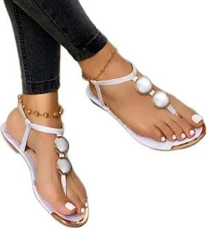 Sandals for Women Dressy,Womens Flat Sandals Open Toe Slippers Flip Flop Shoes Summer Casual Ankle Buckle Strap Sandal