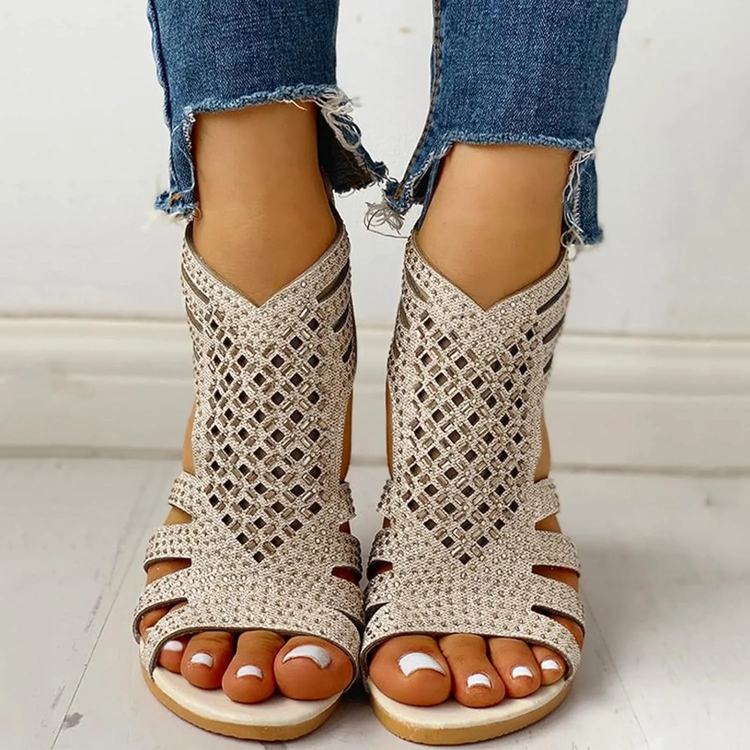 Sandals for Women Dressy,Womens Flat Sandals Open Toe Slippers Flip Flop Shoes Summer Casual Ankle Buckle Strap Sandal