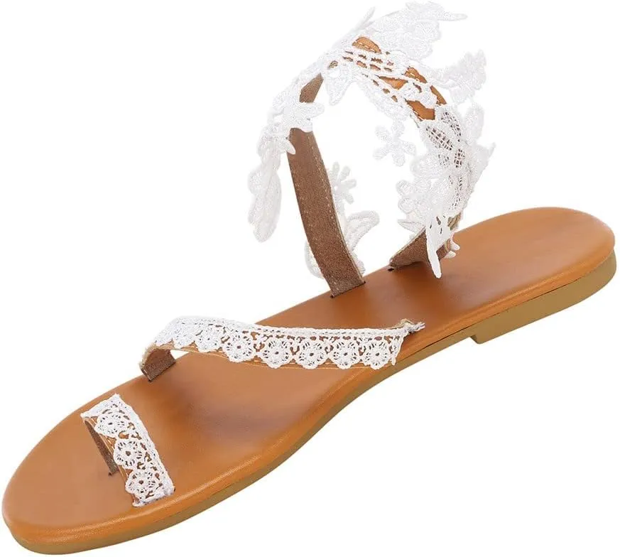 Sandals for Women Dressy,Womens Flat Sandals Open Toe Slippers Flip Flop Shoes Summer Casual Ankle Buckle Strap Sandal