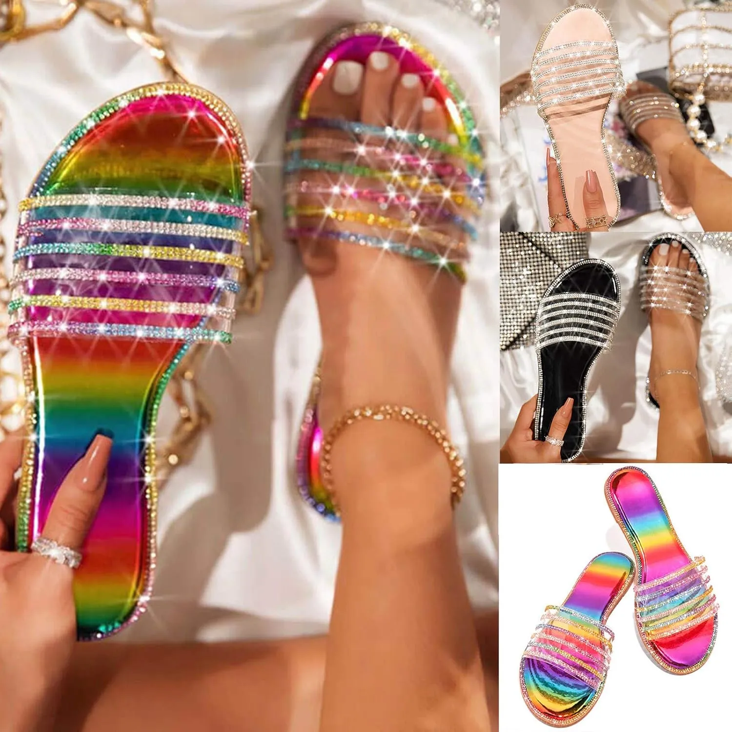 Sandals for Women Flat,Women's 2020 Fashion Bow Comfy Platform Sandal Shoes Summer Beach Travel Fashion Slipper Flip Flops