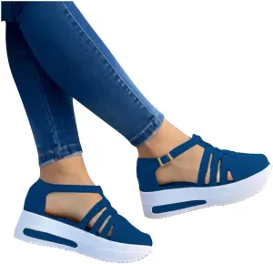 Sandals Women Causal Summer 2023 Peep Toe Platform Sandals Shoes Wedges Ankle Buckle Ladies Flip Flops