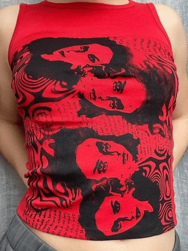 Screen Print Crop Tank Top