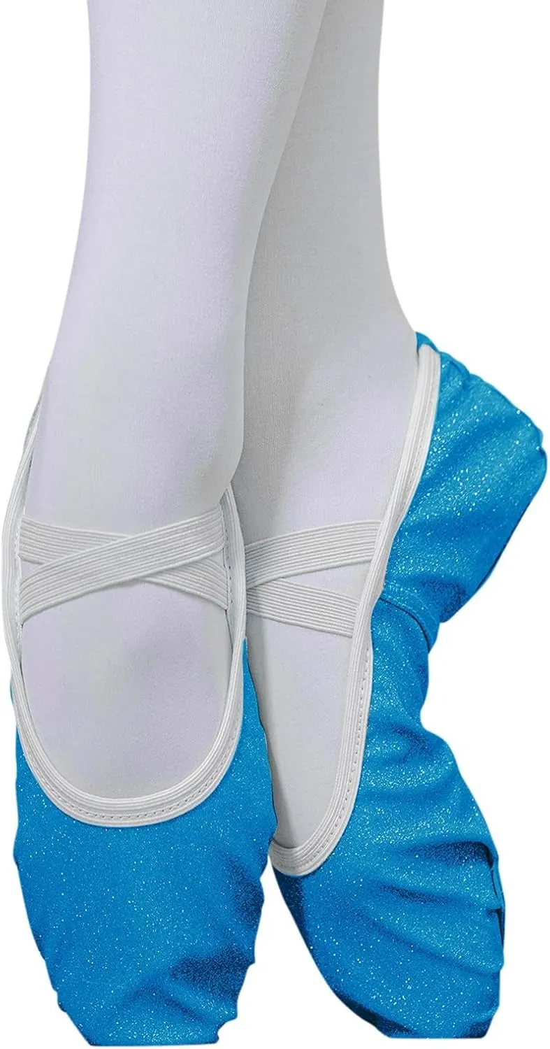 Sequin Ballet Slippers for Girls Ballet Shoes Glitter Split Sole Dance Shoes Kids Dance Flats Shoes Soft Lightweight