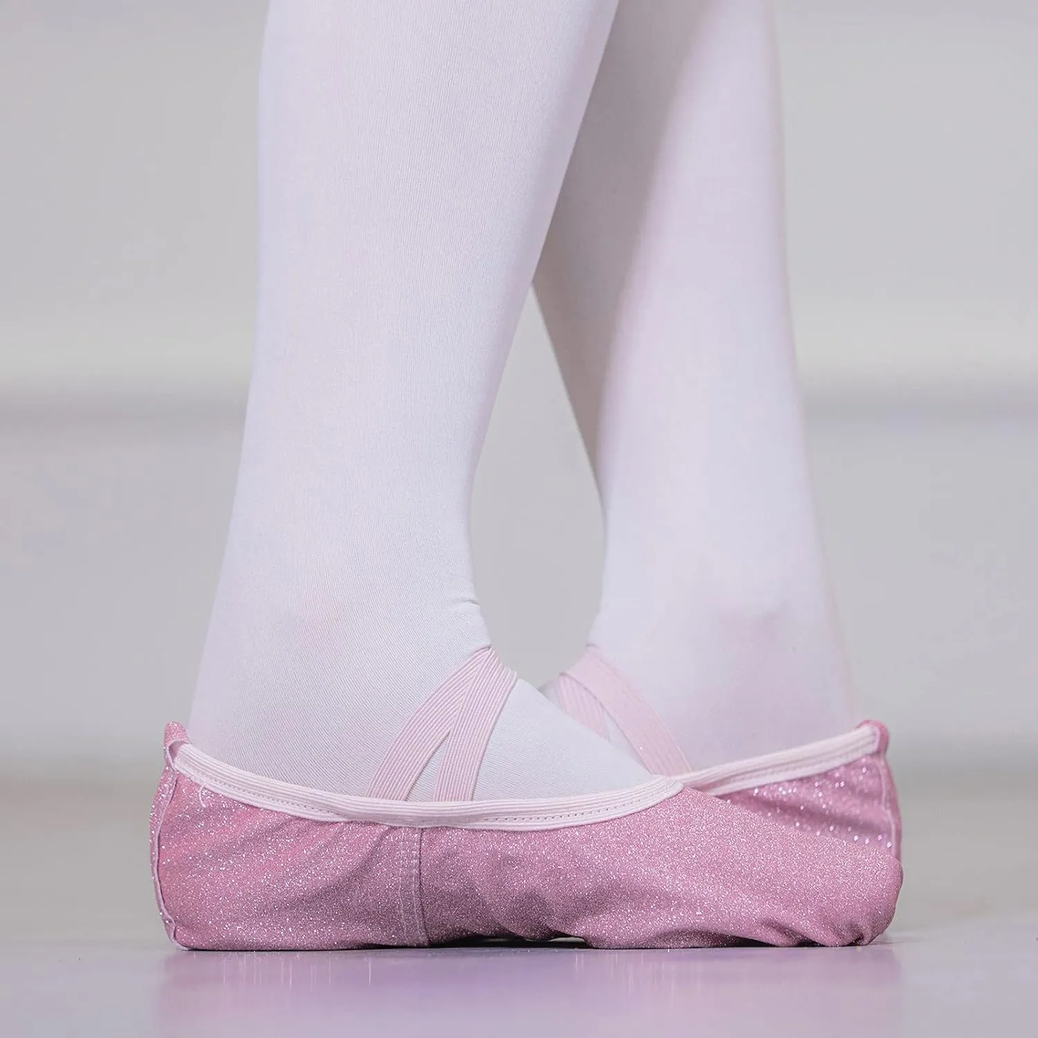 Sequin Ballet Slippers for Girls Ballet Shoes Glitter Split Sole Dance Shoes Kids Dance Flats Shoes Soft Lightweight