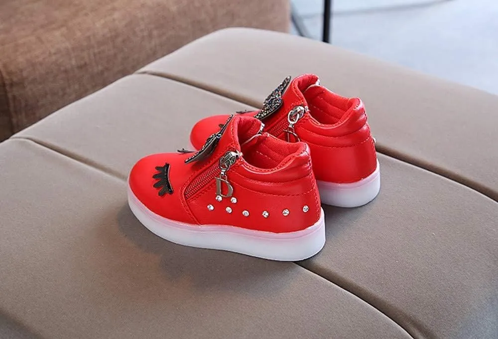 Shoes for New Walkers Boys Girls LED Sport Baby Infant Bowknot Boots Shoes Crystal Luminous Kids Baby Shoes Fancy Toddler Girl Shoes
