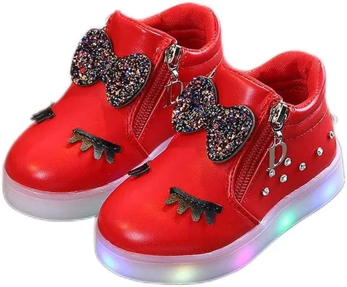 Shoes for New Walkers Boys Girls LED Sport Baby Infant Bowknot Boots Shoes Crystal Luminous Kids Baby Shoes Fancy Toddler Girl Shoes