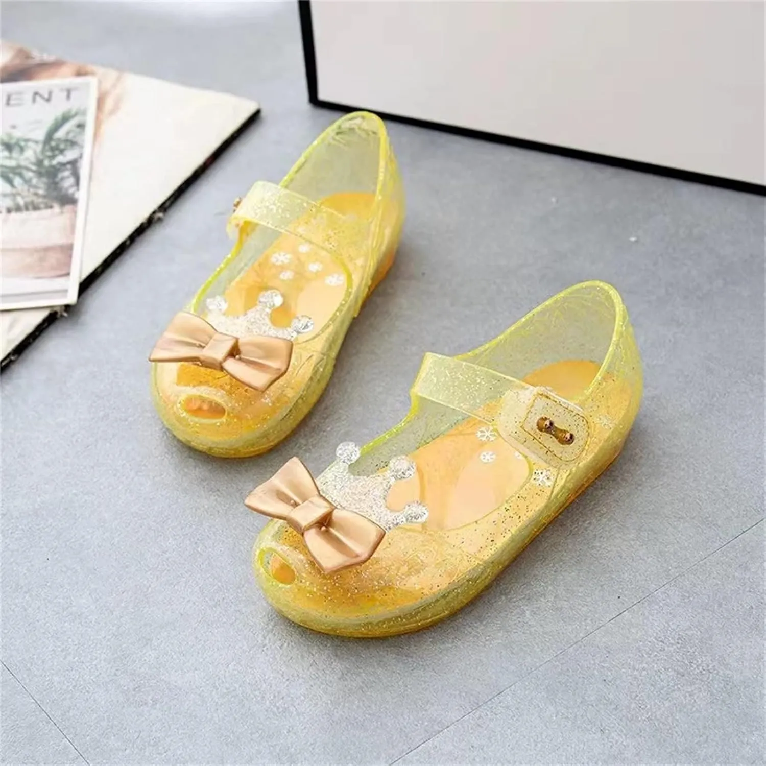 Size 12 Girls Dressing Shoes Girls Shoes Crown Flash Diamond Crystal Soft Sole Non Slip Sandals Jelly Dance Shoes Princess Shoes Toddler Winter Shoes Indoor