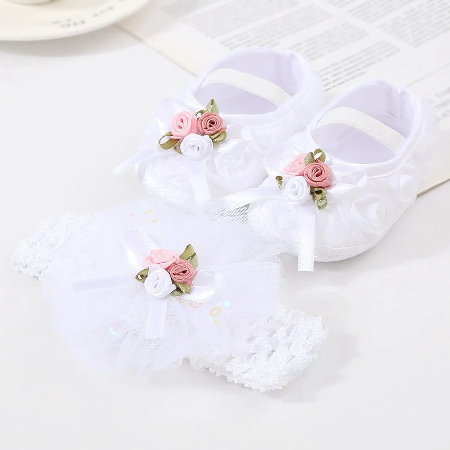 Slipper Booties Baby Shoes Plus Headband Set Cute Baby Princess Shoes With Dress Shoes Toddler Shoes