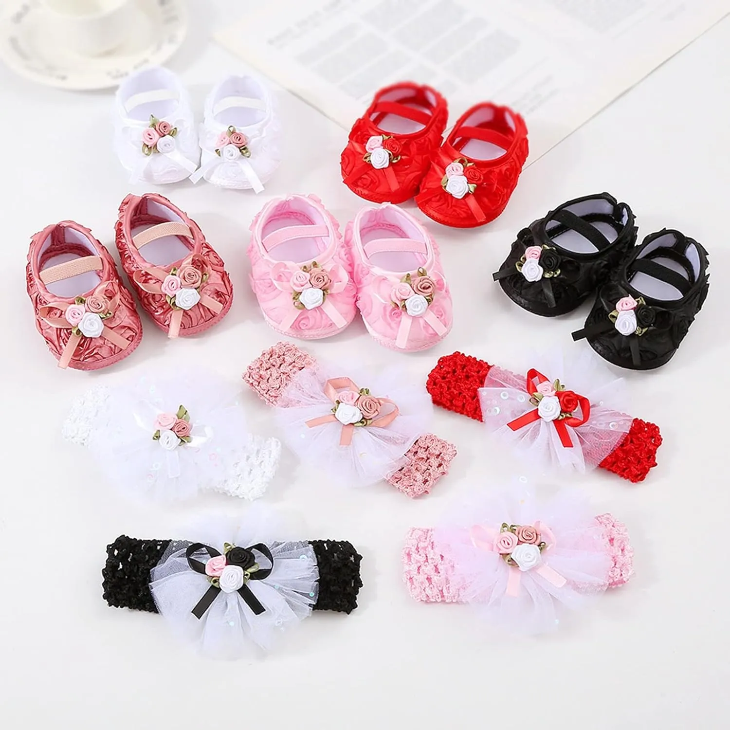 Slipper Booties Baby Shoes Plus Headband Set Cute Baby Princess Shoes With Dress Shoes Toddler Shoes