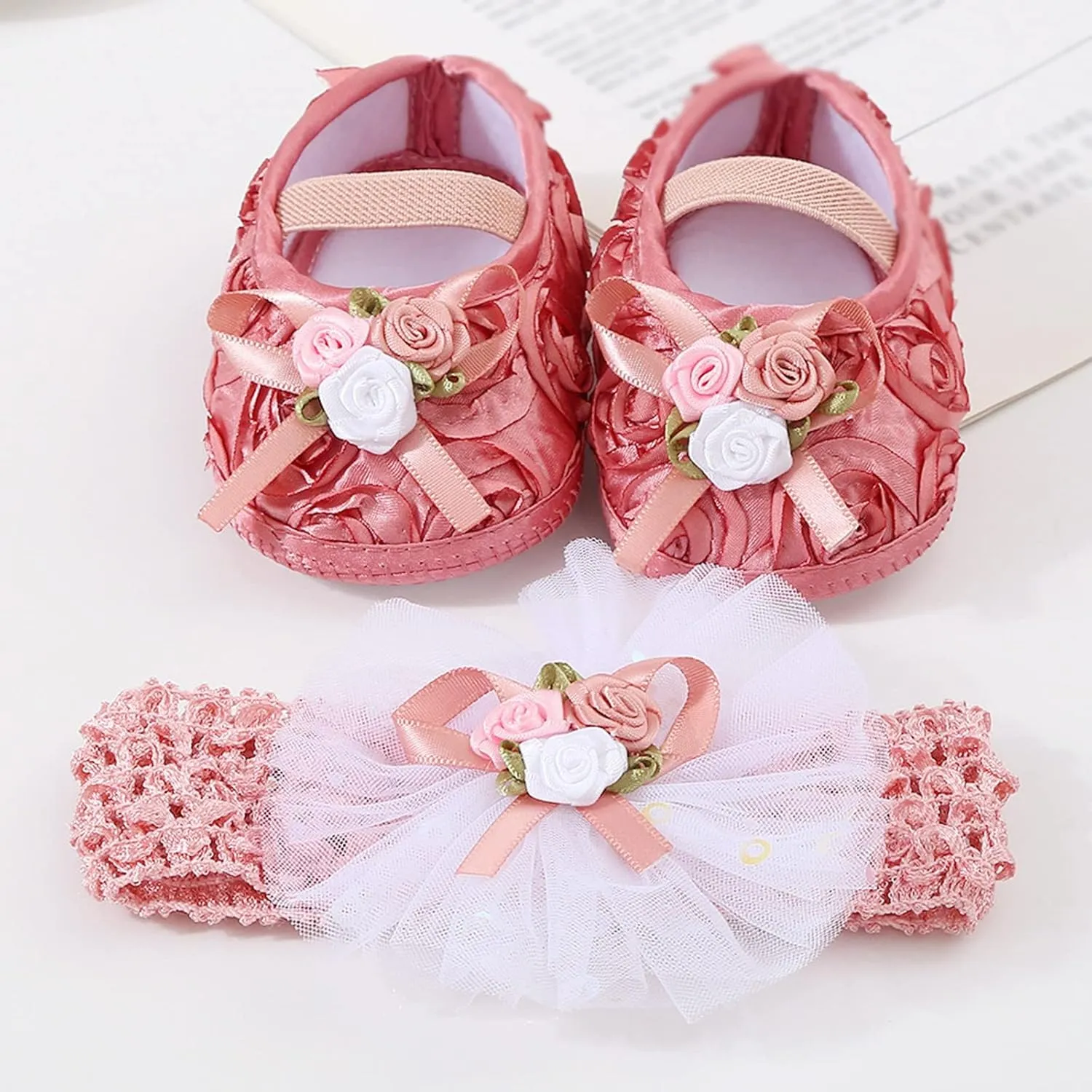 Slipper Booties Baby Shoes Plus Headband Set Cute Baby Princess Shoes With Dress Shoes Toddler Shoes