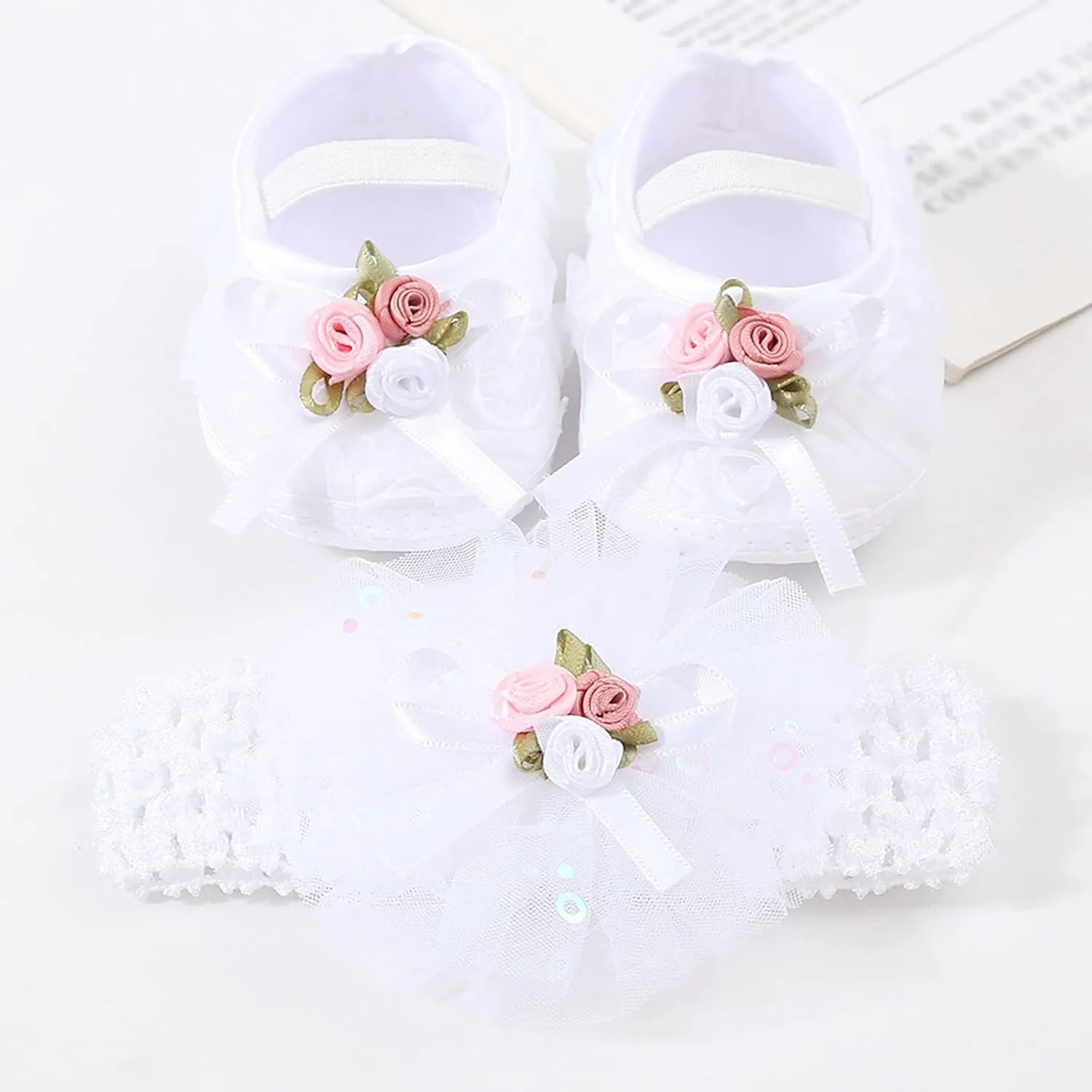Slipper Booties Baby Shoes Plus Headband Set Cute Baby Princess Shoes With Dress Shoes Toddler Shoes