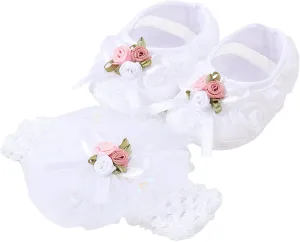 Slipper Booties Baby Shoes Plus Headband Set Cute Baby Princess Shoes With Dress Shoes Toddler Shoes