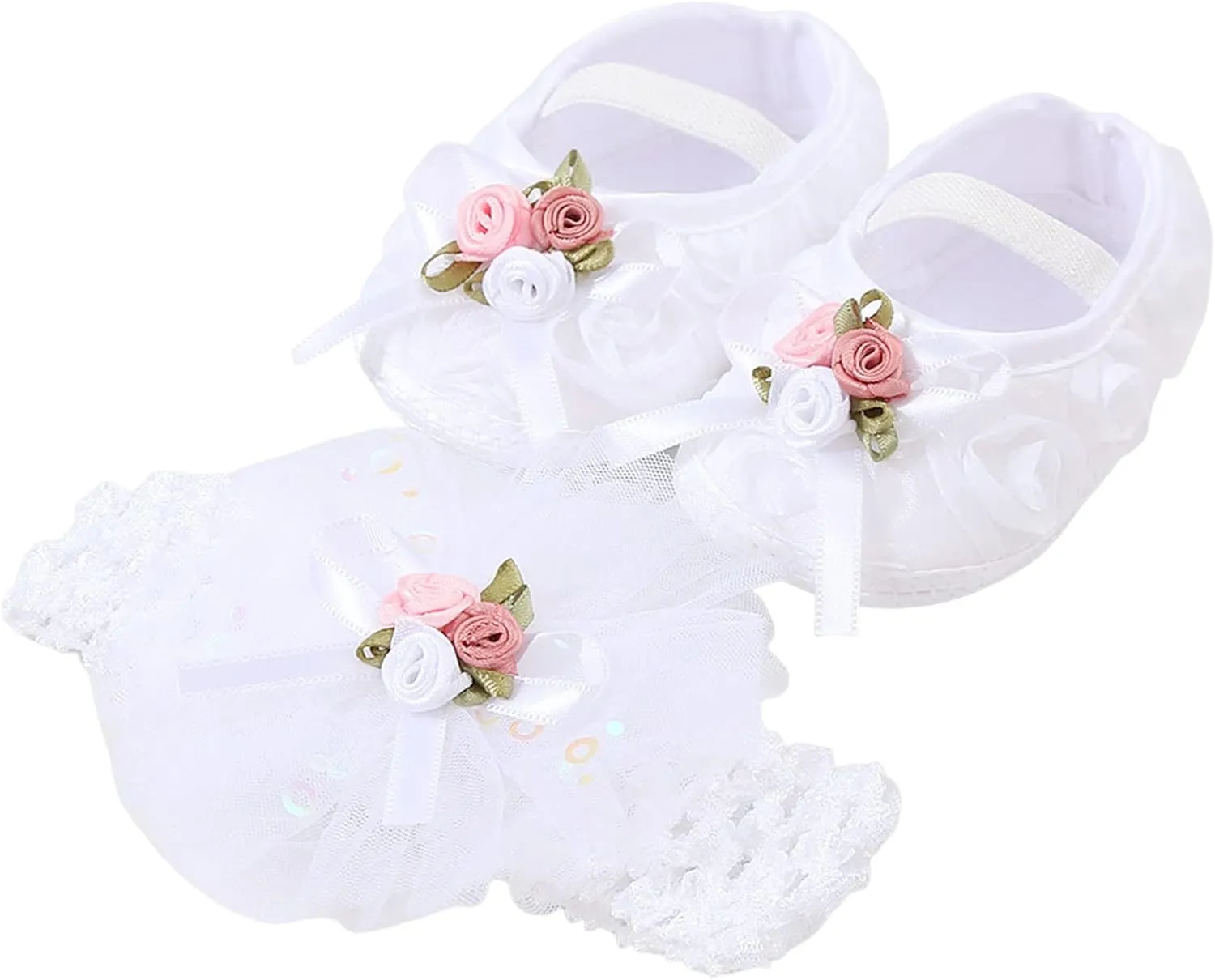 Slipper Booties Baby Shoes Plus Headband Set Cute Baby Princess Shoes With Dress Shoes Toddler Shoes