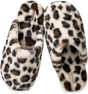 Snug Leaves Women's Fuzzy Scuff Slippers Soft Comfy Memory Foam Non-slip Indoor House Shoes