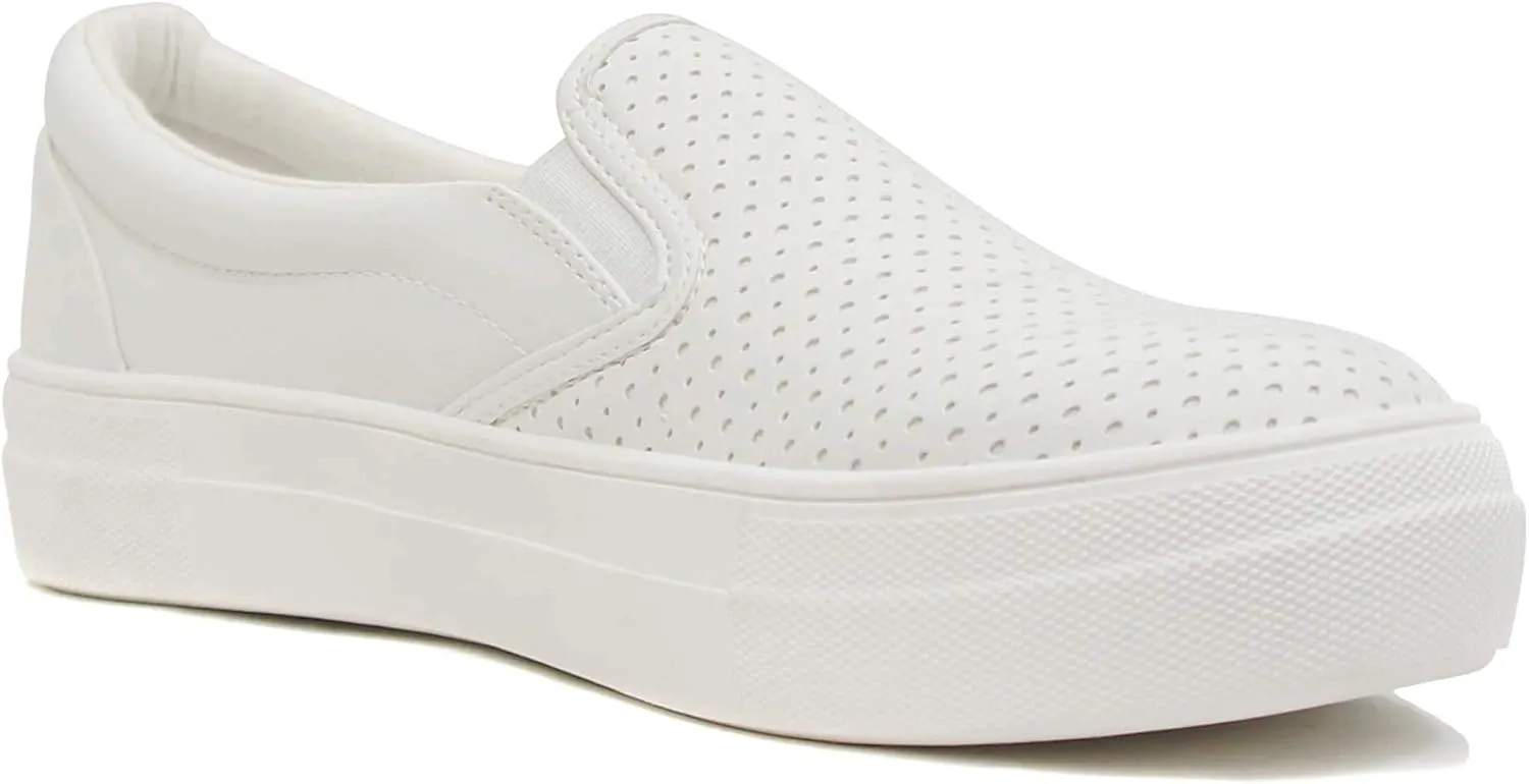 Soda Flat Women Shoes Slip On Loafers Casual Sneakers Memory Foam Insoles Hidden Platform/Flatform Round Toe Croft-G