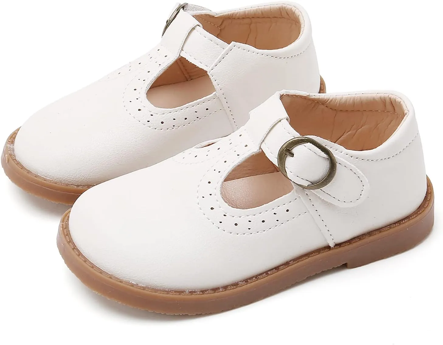 SOFMUO Toddler Girl Mary Jane Shoes Bowknot Ballet Flats for Little Girls Party School Wedding Uniform Princess Dress Shoes