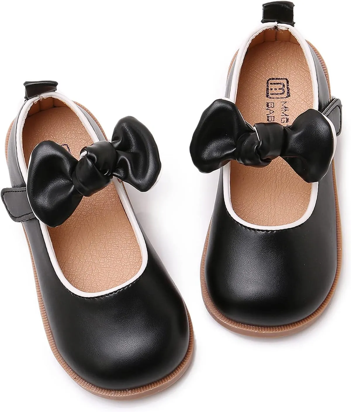 SOFMUO Toddler Girl Mary Jane Shoes Bowknot Ballet Flats for Little Girls Party School Wedding Uniform Princess Dress Shoes