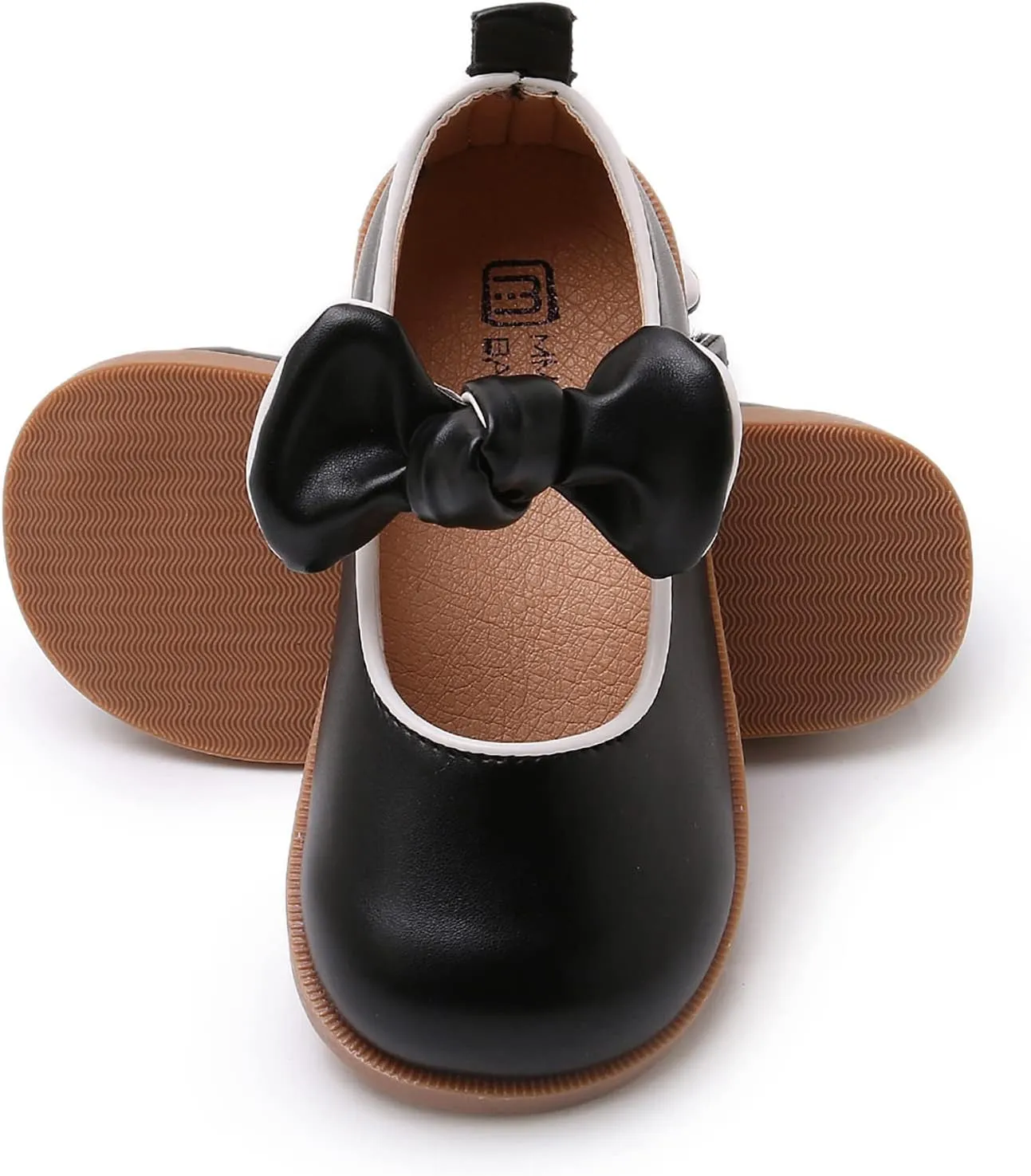 SOFMUO Toddler Girl Mary Jane Shoes Bowknot Ballet Flats for Little Girls Party School Wedding Uniform Princess Dress Shoes