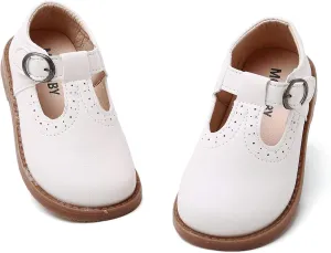 SOFMUO Toddler Girl Mary Jane Shoes Bowknot Ballet Flats for Little Girls Party School Wedding Uniform Princess Dress Shoes