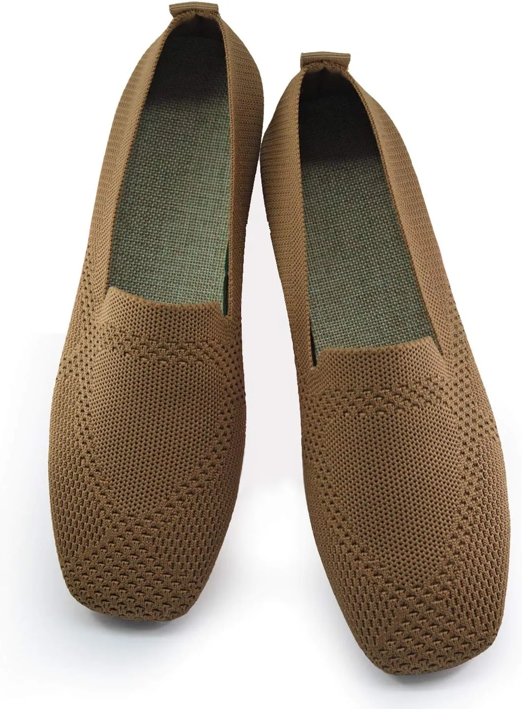 SOFMUO Women's Flats Shoes Knitted Lightweight Casual Slip On Loafers Soft Comfort Breathable Mesh Work Ballet Shoes