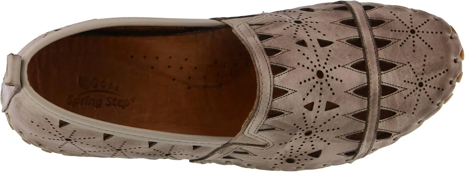 Spring Step Women's Leather Fusaro Loafer Shoe | Comfortable Slip-On Shoes with Rubber Outsole | Ladies Casual Walking Driving Loafers for Work