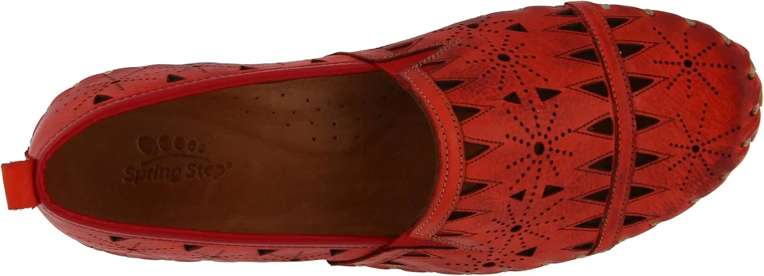 Spring Step Women's Leather Fusaro Loafer Shoe | Comfortable Slip-On Shoes with Rubber Outsole | Ladies Casual Walking Driving Loafers for Work