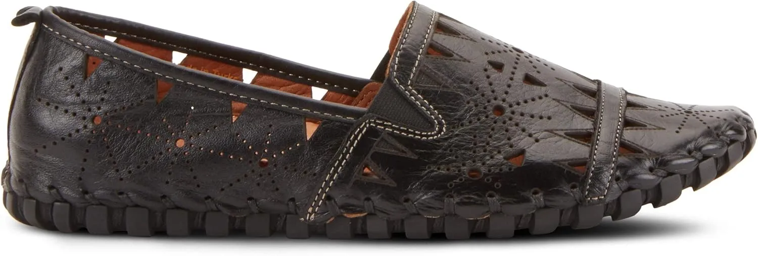 Spring Step Women's Leather Fusaro Loafer Shoe | Comfortable Slip-On Shoes with Rubber Outsole | Ladies Casual Walking Driving Loafers for Work