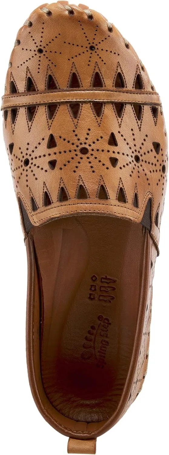 Spring Step Women's Leather Fusaro Loafer Shoe | Comfortable Slip-On Shoes with Rubber Outsole | Ladies Casual Walking Driving Loafers for Work