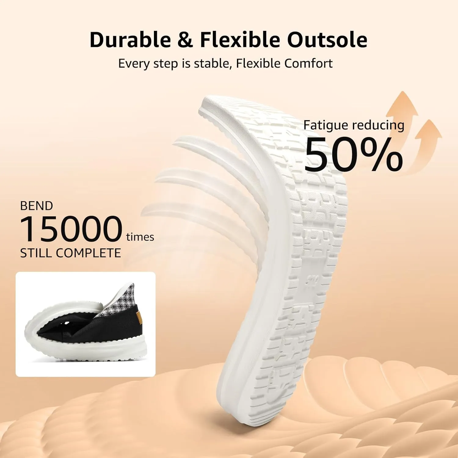 STQ Slip On Women Boat ShoesOrthopedic Plantar Fasciitis Relief Ultralight Arch Support Sneakers