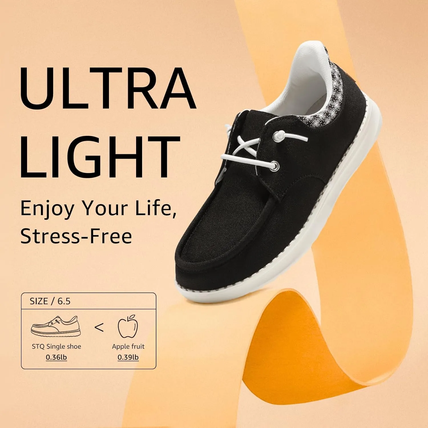 STQ Slip On Women Boat ShoesOrthopedic Plantar Fasciitis Relief Ultralight Arch Support Sneakers