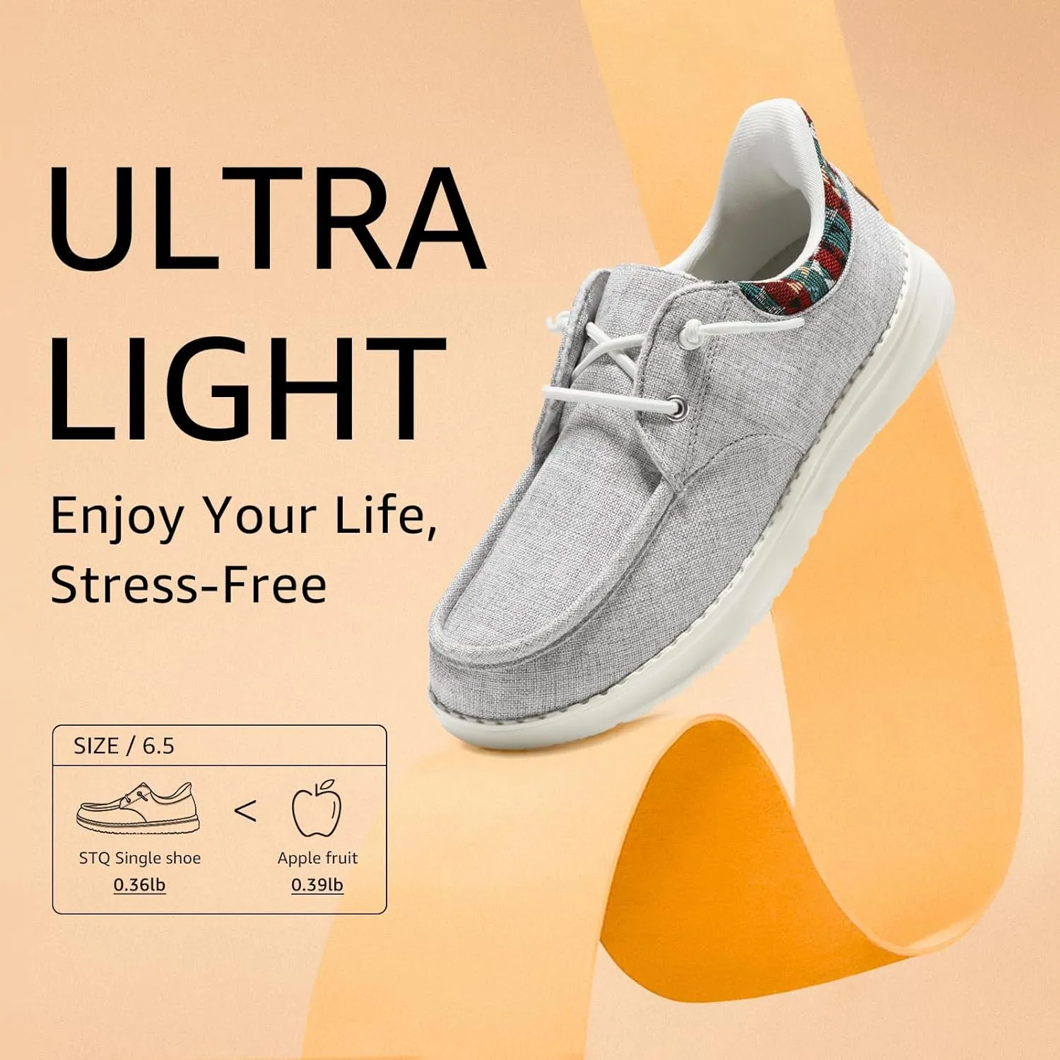 STQ Slip On Women Boat ShoesOrthopedic Plantar Fasciitis Relief Ultralight Arch Support Sneakers
