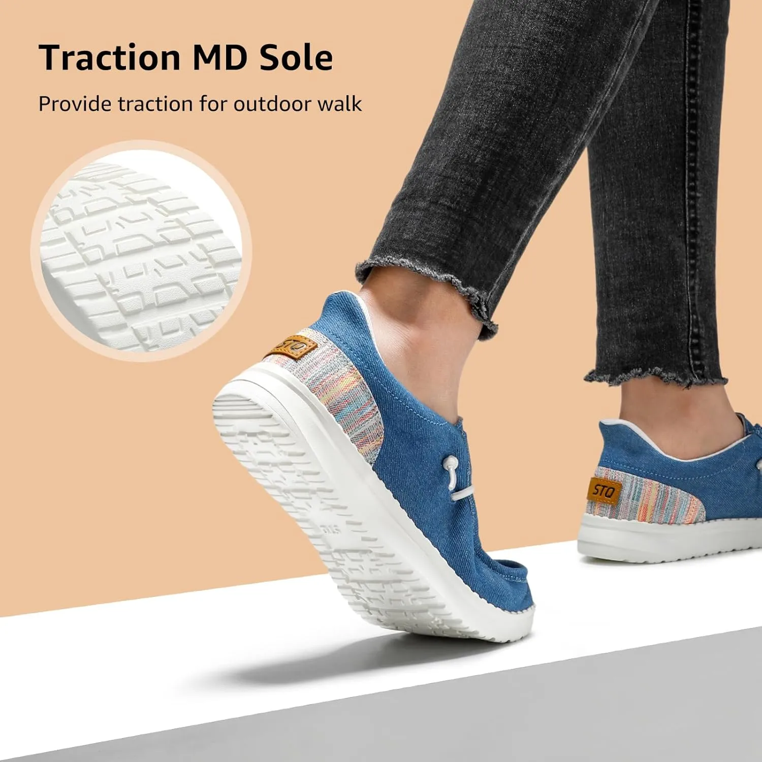 STQ Women Slip on Maternity ShoesOrthopedic Plantar Fasciitis Relief Ultralight Sneakers