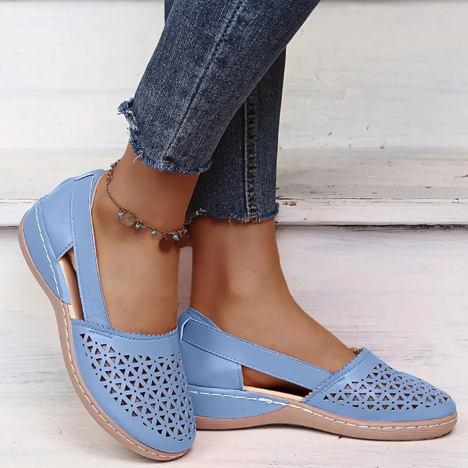 Summer Sandals for Women 2024, Women Comfortable Flat Sandals Dressy Summer Sandal Closed Toe Fisherman Sandals