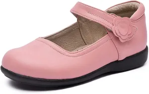 SWDZM Girl's Ballet Flats Mary Jane Dress Shoes Soft Leather Nonslip Rubber Sole (Toddler/Little Kid) Model-KM222