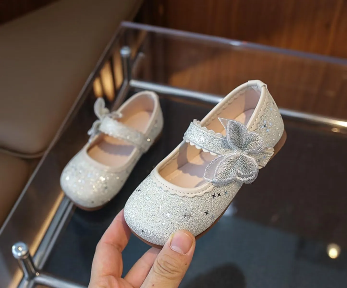 TangDao Toddler Girls Dress Shoes Little Kids Flower Girls Mary Jane Ballet Flats Princess Shoes for Wedding Party