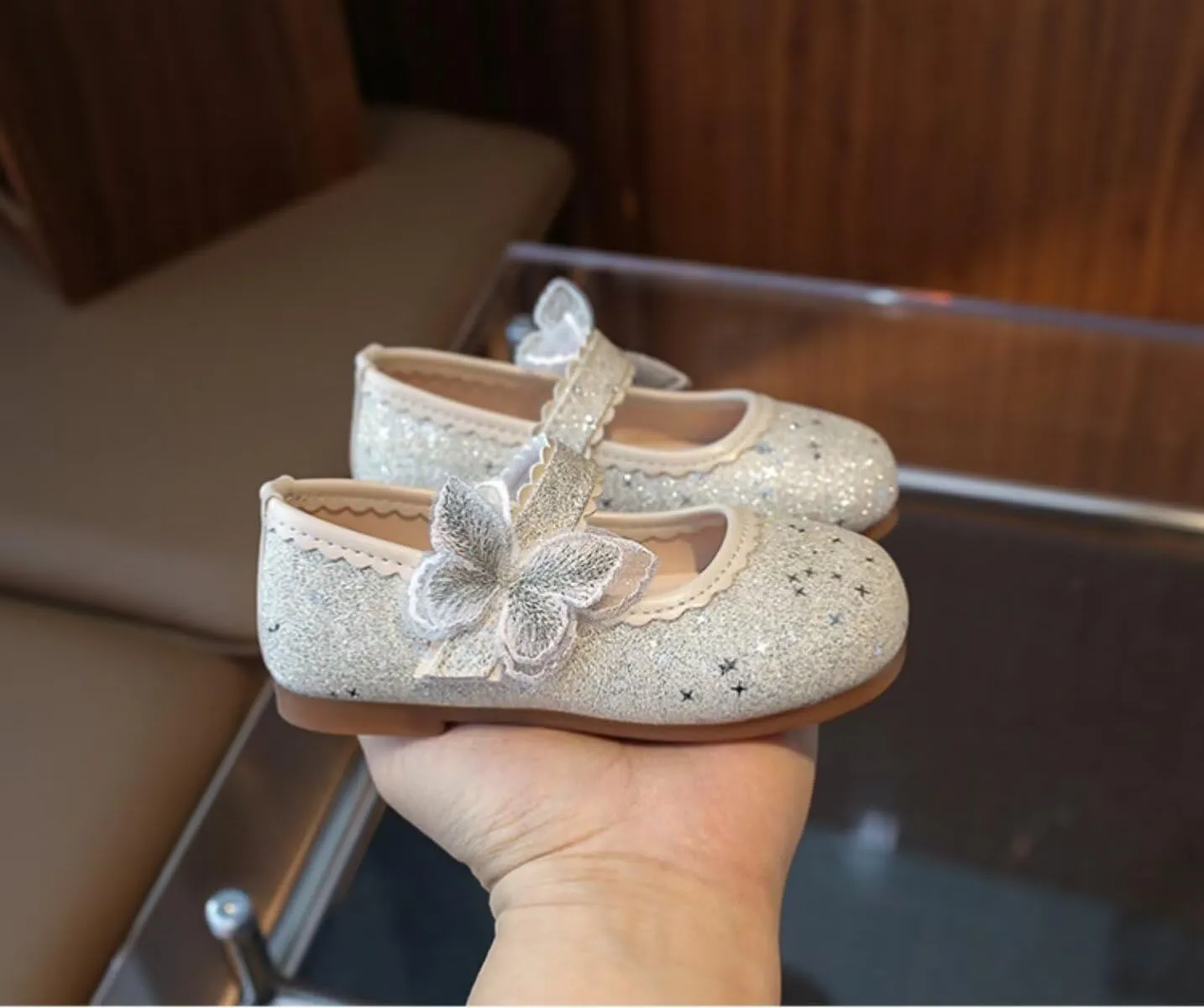 TangDao Toddler Girls Dress Shoes Little Kids Flower Girls Mary Jane Ballet Flats Princess Shoes for Wedding Party