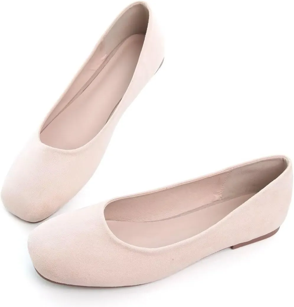 TANGNEST Women Cute Bowknot Flats Soft Slip On Dress Comfort Square Toe Flats