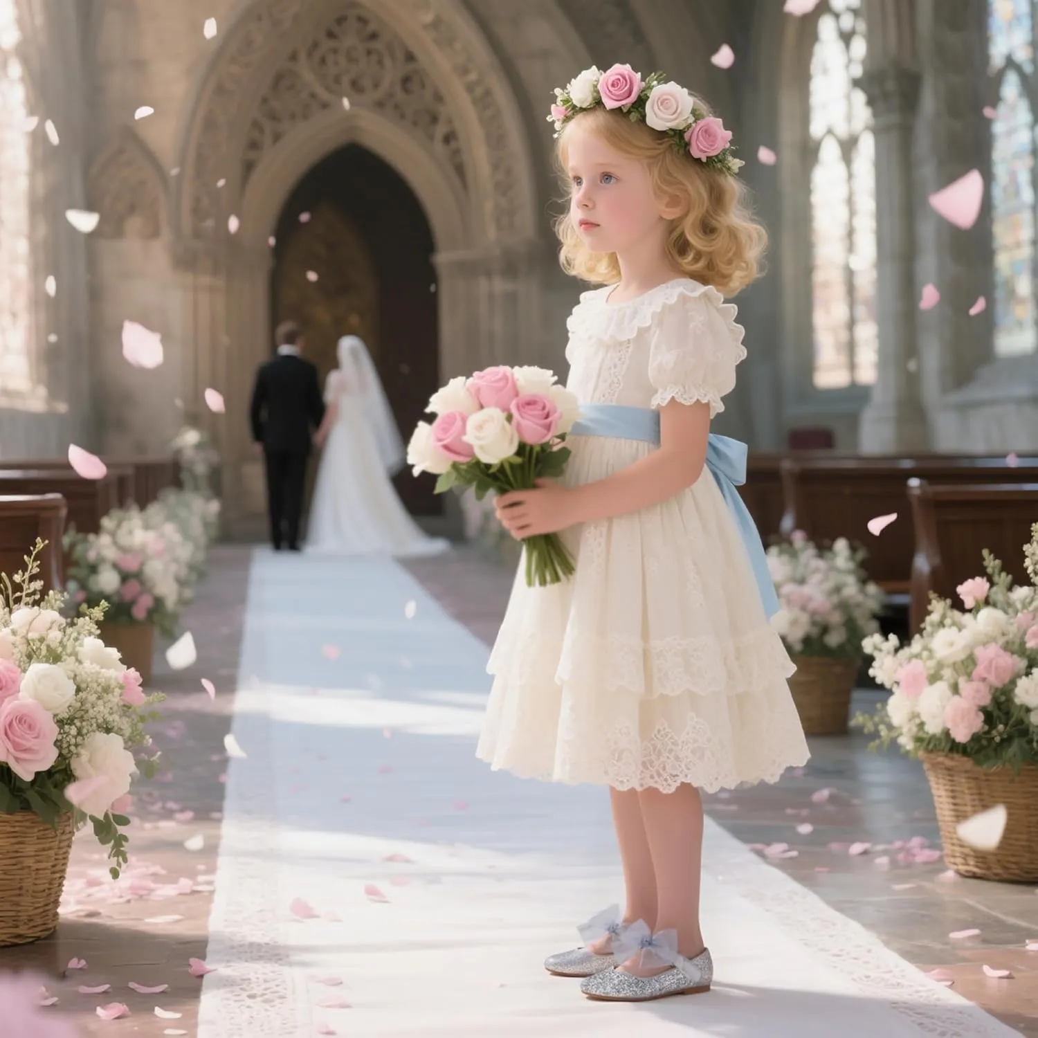 THEE BRON Toddler Dress Shoes Flower Girls Glitter Mary Jane Ballerina Flat Shoes