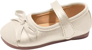 Toddler Baby Girls Mary Jane Dress Shoes Sparkle Bow Ballerina Flats for Wedding Party Birthday Christmas Walking